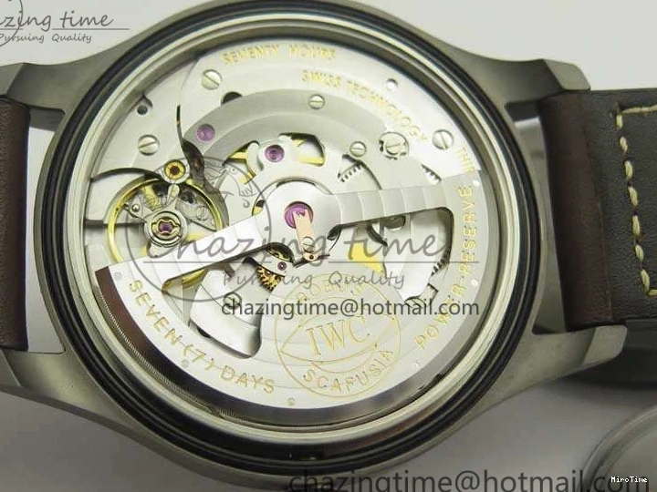 MIROTIME 0228 Big Pilot IW501004 Titanium ZF 1:1 Best Edition Black Dial On Brown Leather Strap A ZeroBulk 7212